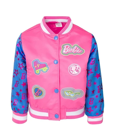 Barbie Little Girls Varsity Bomber Jacket