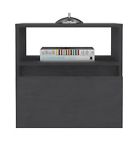 One Drawer Faux Wood Nightstand for Bedroom Storage and Bedside Table