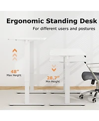 Electric Standing Desk with 3 Memory Height Settings and 2 Hanging Hooks & Cable Management