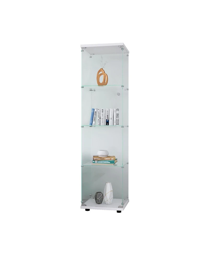 Streamdale 4-Shelf Glass Display Cabinet with Door (64.7" x 16.7" x 14.3")