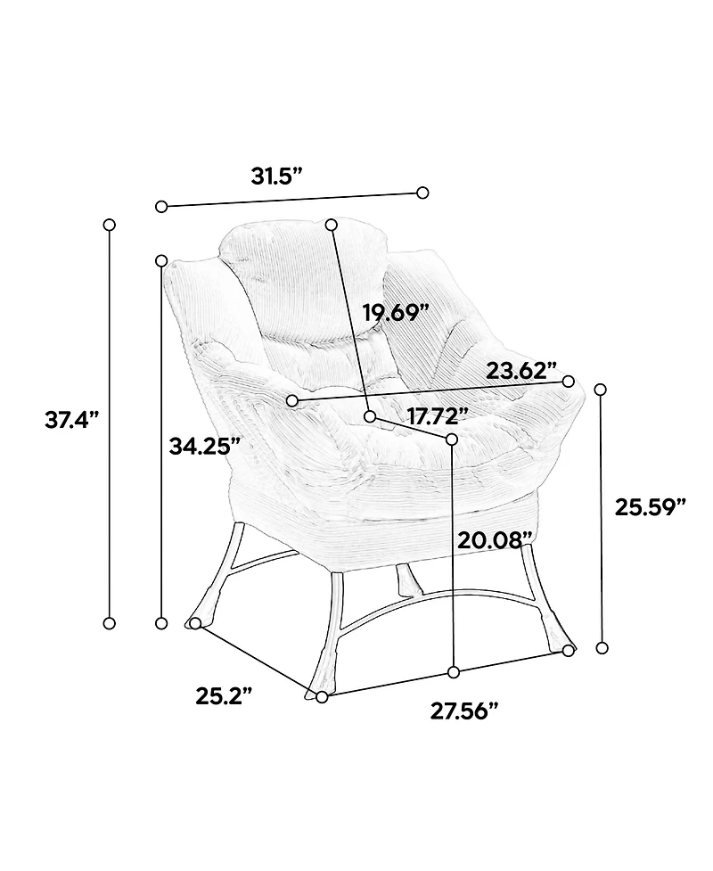 Streamdale Lazy Chair with Ottoman - Grey