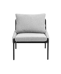 Streamdale Modern Braided Accent Lounge Chair with Metal Frame (Grey)