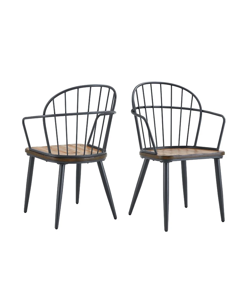 Streamdale Furniture Indoor Dining Chair With Metal Legs (Set of 2),Light Birch