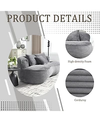Streamdale Plush Bean Bag Sofa Cozy Lounger for Adults & Kids (Dark Gray)