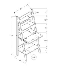 Compact Ladder Writing Desk with Built-in Bookshelves For Study Room