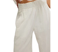 Free People Women's Days End Linen-Blend Pull-On Pants