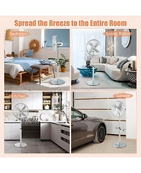 16 Inch Pedestal Standing Fan Oscillating Pedestal Fan with 3 Speeds and Adjustable Height