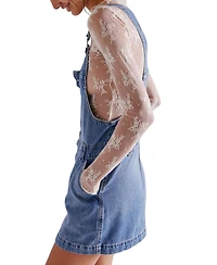 Free People Women's Edie Denim Cotton Overalls Dress