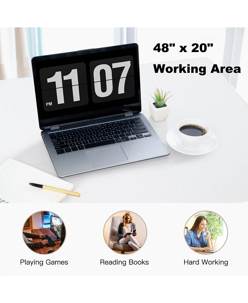 3-Drawer Home Office Study Computer Desk with Spacious Desktop