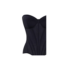 Milla Women's Smart heart-shaped low-waist black fitted corset