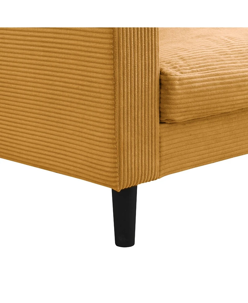 74" Modern Sofa with High Resilience, Wooden Frame - Orange Comfort