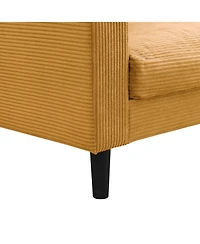 74" Modern Sofa with High Resilience, Wooden Frame - Orange Comfort