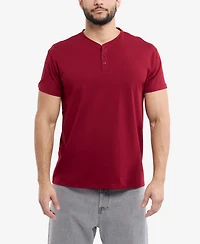 X-Ray Men's Basic Henley Neck Short Sleeve T-Shirt