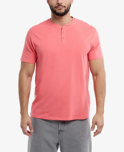 X-Ray Men's Basic Henley Neck Short Sleeve T-Shirt