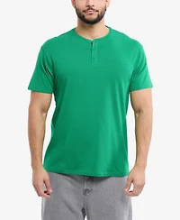 X-Ray Men's Basic Henley Neck Short Sleeve T-Shirt