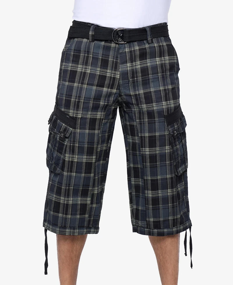 X-Ray Men's Belted 18" Inseam Below Knee Long Cargo Shorts