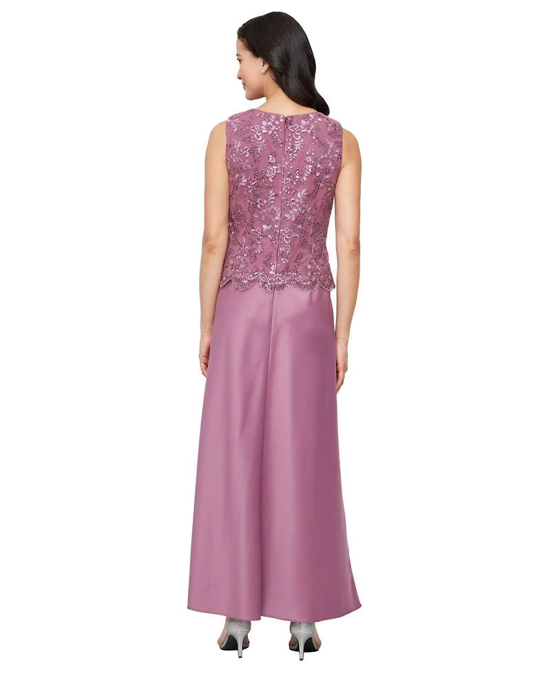 Alex Evenings Women's Stretch Tulle 3/4-Sleeve Jacket Dress