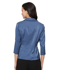 Alex Evenings Women's Structured Shawl-Collar Blouse