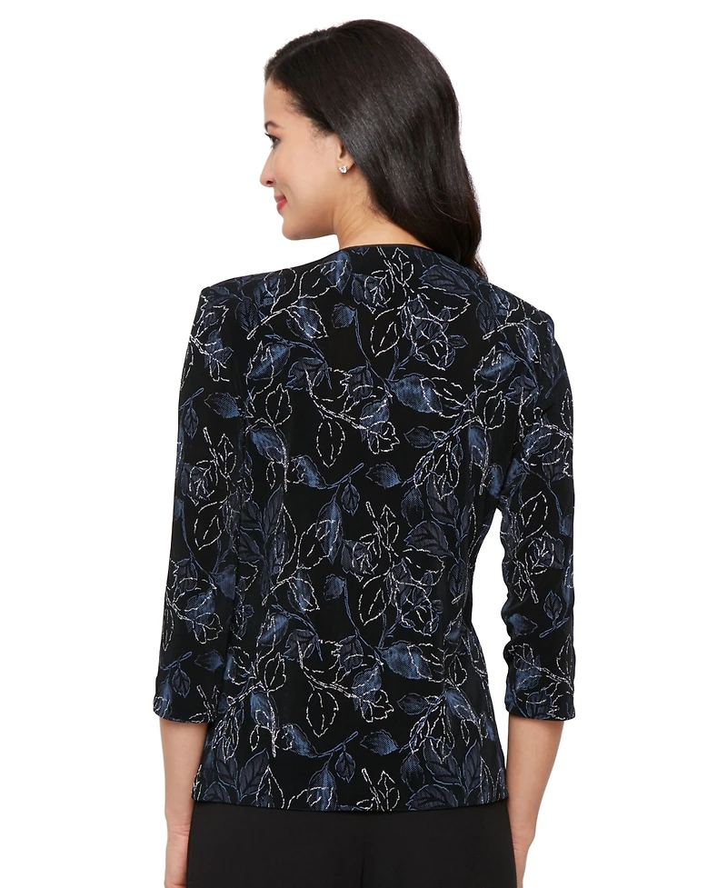 Alex Evenings Women's Printed Top & Jacket Set