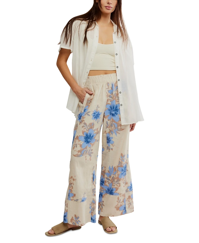 Free People Women's Days End Printed High-Rise Pants