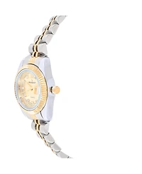 Peugeot Women's Two-Tone 25mm Fluted Bezel Steel Bracelet Watch