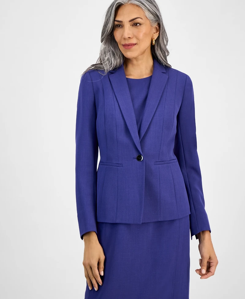 Kasper Women's Stretch Crepe One Button Blazer