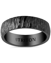 Triton Men's Hammered Texture Band Black Titanium