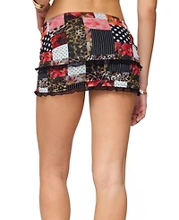 Edikted Women's Kylo Mixed Print Drawstring Mini Skirt