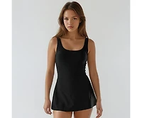 Calypsa Women's Hayley Tankini-Style Swim Dress With Adjustable Straps and Hidden Bikini Bottoms