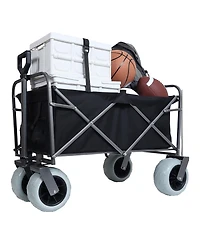 Heavy-Duty Beach Wagon & Foldable Utility Cart Combo
