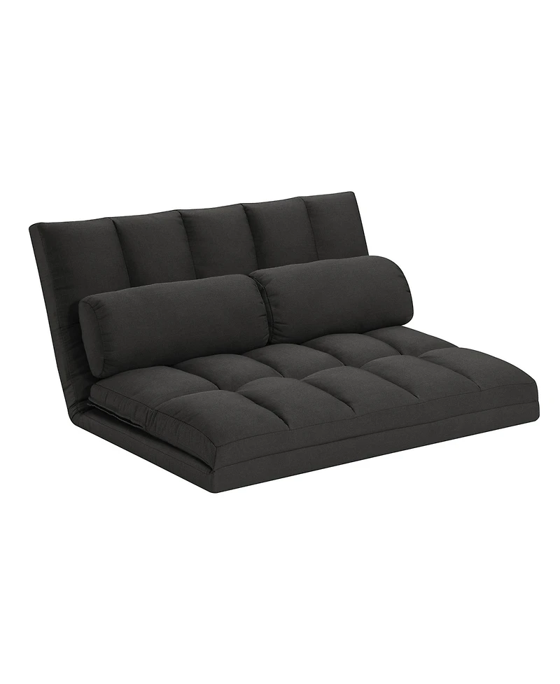 Convertible Futon Loveseat with Sleeper Function and Toss Pillows