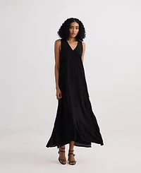 Crossed Chic Sleeveless Maxi Dress Black