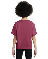 Nike Big Girls Sportswear Essential Cotton Swoosh Logo T-Shirt