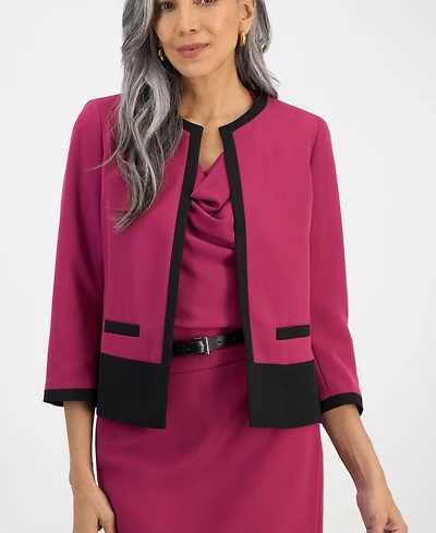Kasper Women's Colorblocked Open-Front Jacket