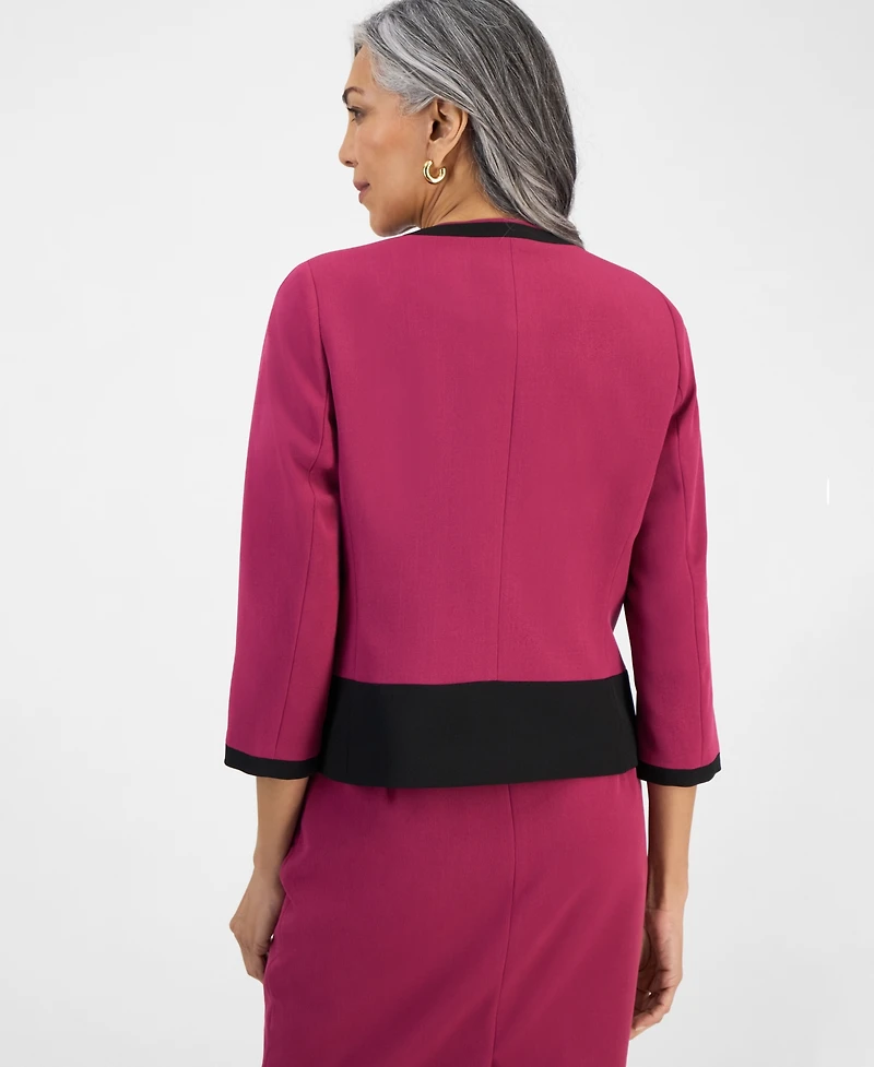 Kasper Women's Colorblocked Open-Front Jacket