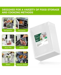 Bonsenkitchen Precut Vacuum Sealer Bags 200 Quart 8" x 12", Bpa Free, Commercial Grade Textured Food Vacuum Sealer Bag, Thick Embossed Bags