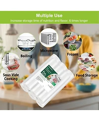 Bonsenkitchen Vacuum Sealer Rolls Bags, 6 Pack 3 Rolls 11" x 20' + 3 Rolls 8" x 20' Commercial Grade Bpa Free Bag Rolls, Durable Customized