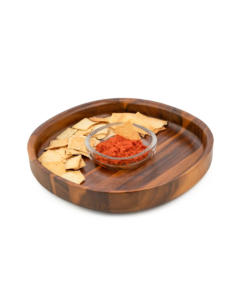 Nambe Braid Chip and Dip Bowl