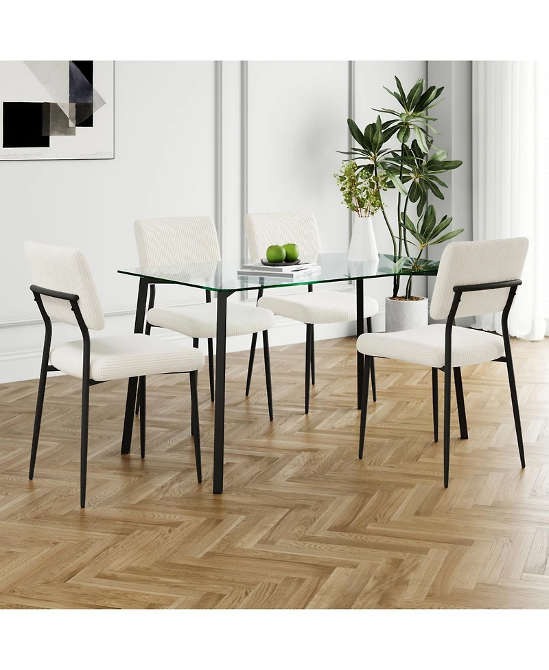 Streamdale Black and Glass Dining Table Set for 5