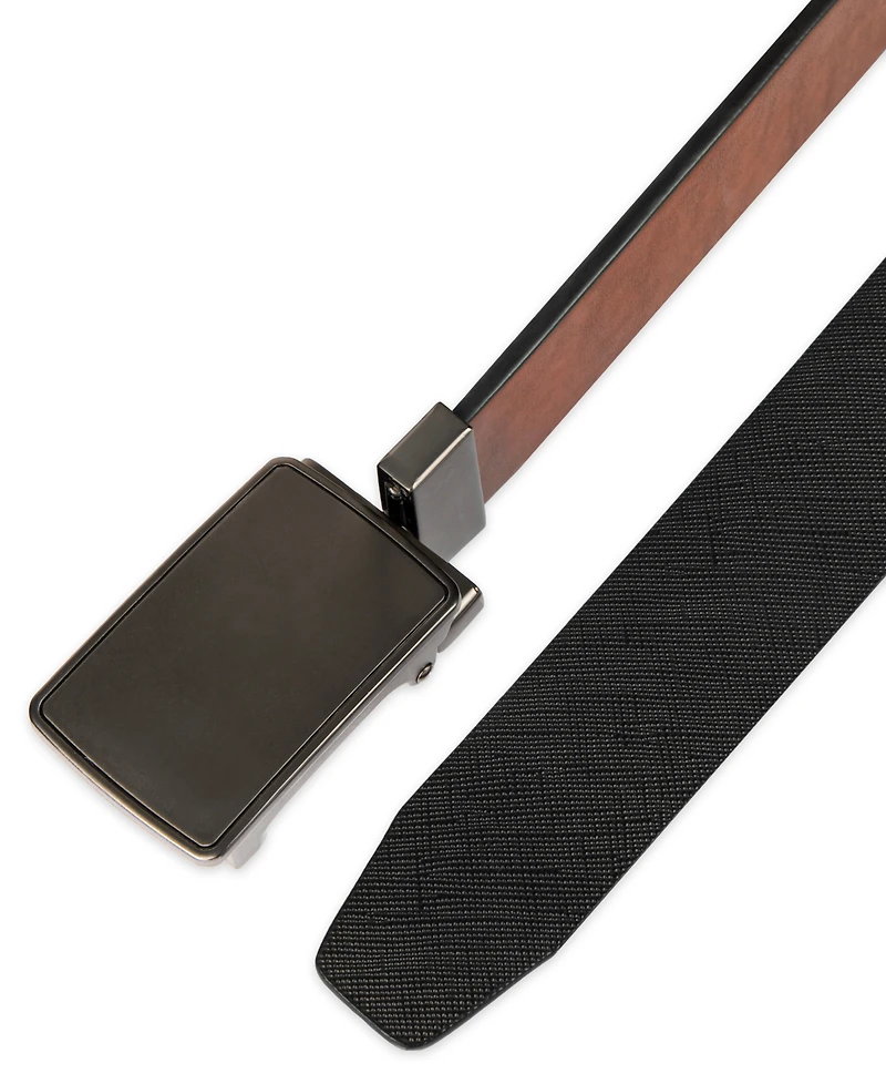 Alfani Men's 2-In-1 Reversible AlfaTech Custom Fit Pressure Locking Plaque Buckle Belt