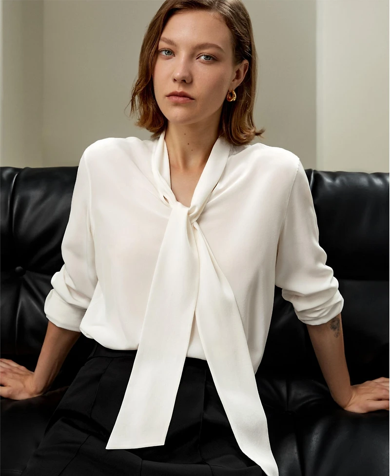 Lilysilk Women's Silk Bowtie Blouse