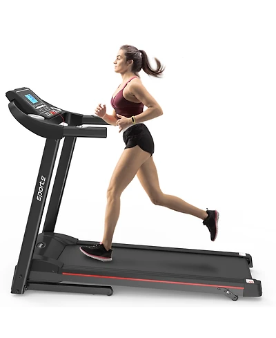 Electric Walking Running Treadmill Machine 5" Lcd Screen 250 Lb Capacity Bluetooth Music