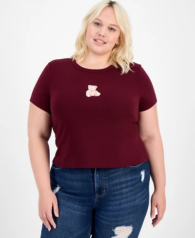 Hippie Rose Trendy Plus Bear Baby Crewneck T-Shirt