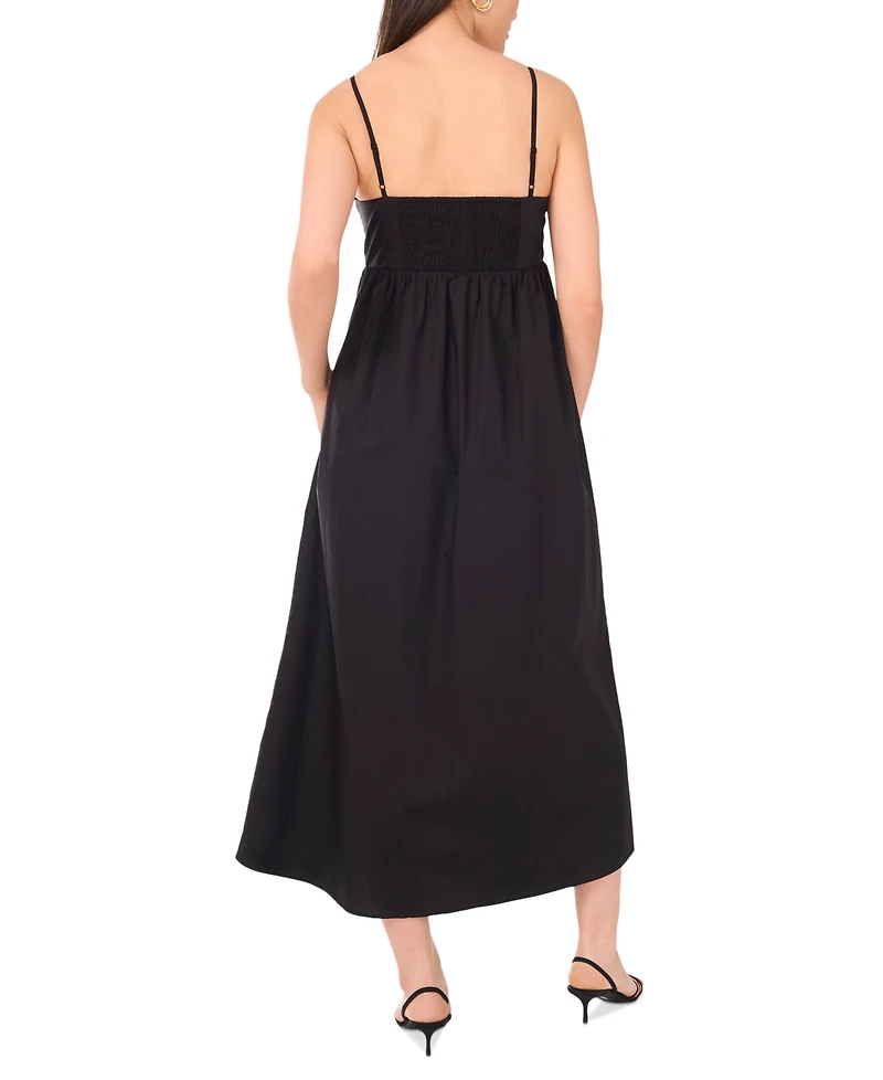 1.state Women's Bow Front Sleeveless Cotton Midi Dress