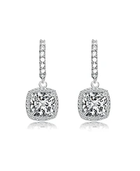 Stylish Asscher Cut Cubic Zirconia Square Drop Earring
