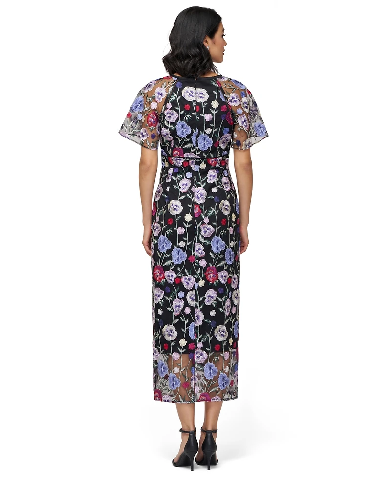 Js Collections Women's Embellished Short-Sleeve Midi Dress