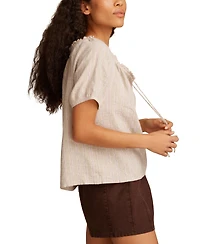 Lucky Brand Linen Peasant Top