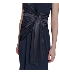 Eliza J Petites Off-The-Shoulder Wrap-Accent Gown
