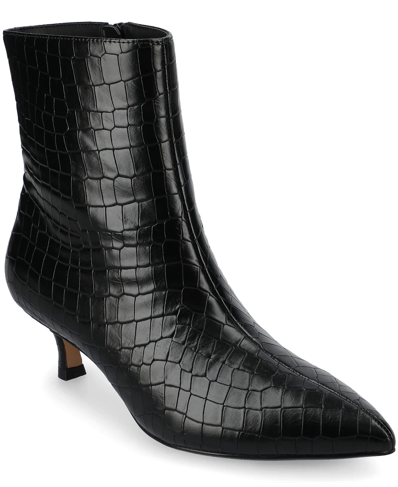 Journee Collection Women's Arely Kitten Heel Pointed Toe Dress Booties