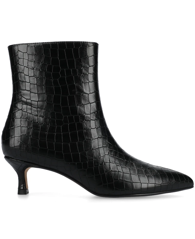 Journee Collection Women's Arely Kitten Heel Pointed Toe Dress Booties